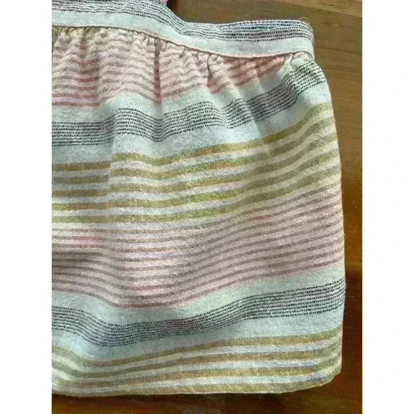 Kaisely Women's Size MED Cropped 100% Cotton Striped Yellow Pink Straps - Picture 4 of 8